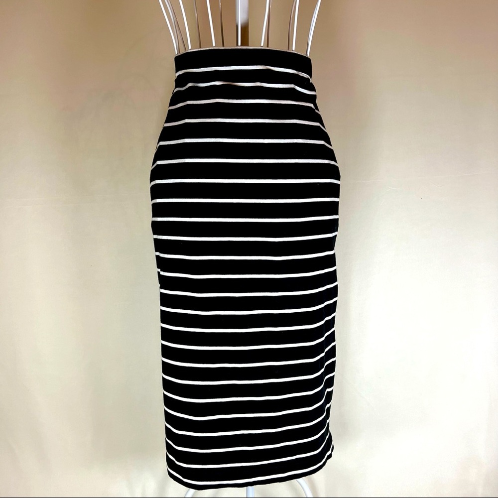 Striped Slit Skirt